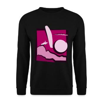 Paragliding paper cut paraglider pink - Unisex Sweatshirt - black - Front - Alina (178cm) & Michal (187cm)