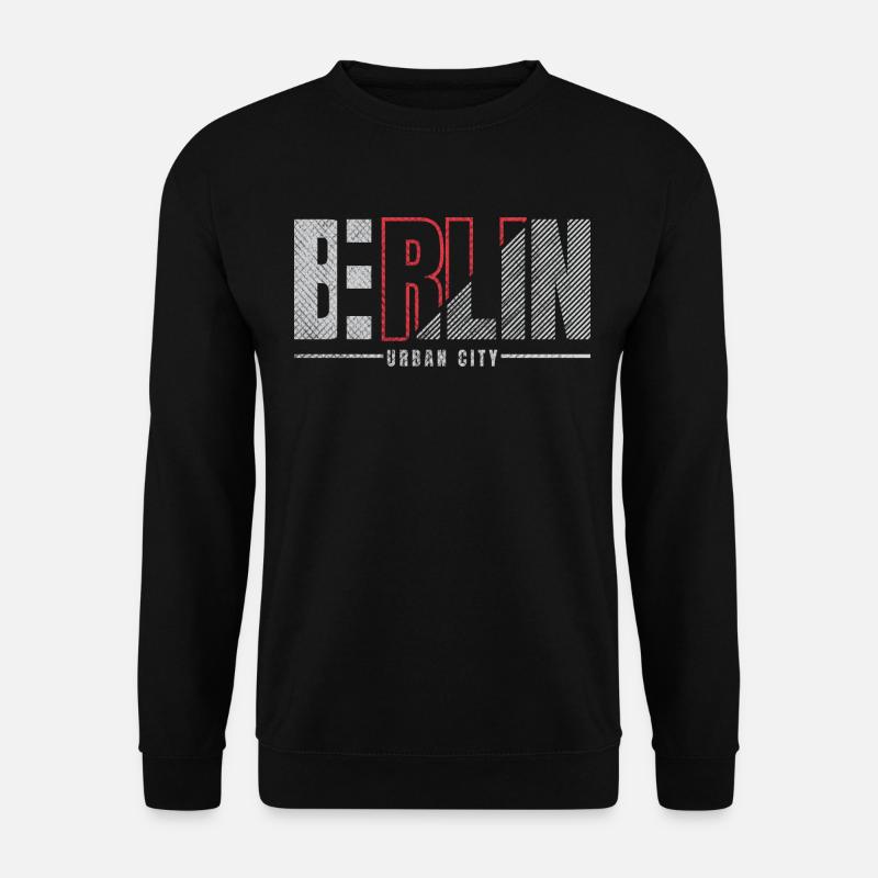 Berlin Urban City Vintage red - Unisex Pullover - Schwarz