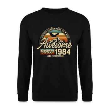 Awesome since 1984 Vintage Vintage Birthday - Unisex Sweatshirt - black - Front - Alina (178cm) & Michal (187cm)