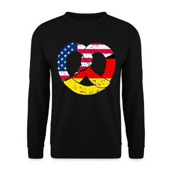 Pretzel American Origins German - Unisex Sweatshirt - black - Front - Alina (178cm) & Michal (187cm)