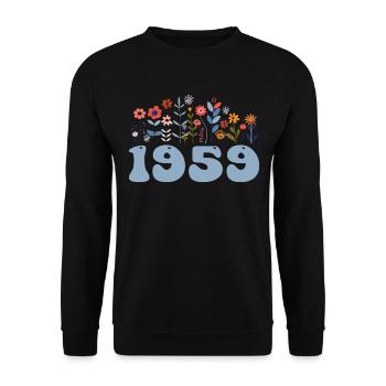 1959 Floral Pattern 1959 Floral Theme Flowers 1959 - Unisex Sweatshirt - black - Front - Alina (178cm) & Michal (187cm)