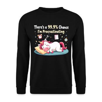 Licorne Flemmard Humour Sarcastique - Sweat-shirt Unisexe - noir - Devant - Alina (178cm) & Michal (187cm)