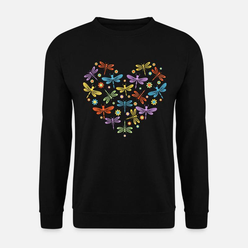Motiv Coeur Femme Adore Libellule - Unisex Pullover - Schwarz