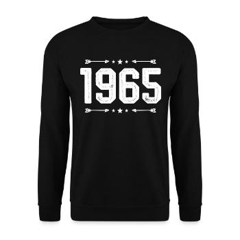 Millésime 1965 Millésime 60ème anniversaire 1965. - Sweat-shirt Unisexe - noir - Devant - Alina (178cm) & Michal (187cm)