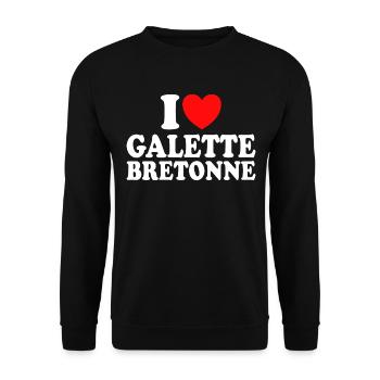 Humour I Love Galette Bretonne Cuisine - Sweat-shirt Unisexe - noir - Devant - Alina (178cm) & Michal (187cm)