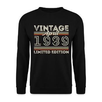 April 1989, Geboren im april 1989 - 36. Geburtstag - Unisex Pullover - Schwarz - Vorne - Alina (178cm) & Michal (187cm)