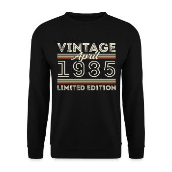 April 1985, Geboren im april 1985 - 40. Geburtstag - Unisex Pullover - Schwarz - Vorne - Alina (178cm) & Michal (187cm)