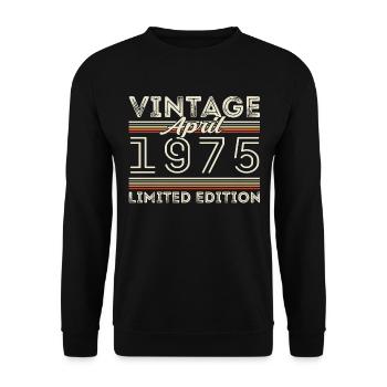 Avril 1975, Né en avril 1975 - 50e anniversaire - Sweat-shirt Unisexe - noir - Devant - Alina (178cm) & Michal (187cm)