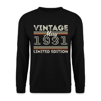 May 1981 Birthday 1981, Legendary since May 1981 - Unisex Sweatshirt - black - Front - Alina (178cm) & Michal (187cm)