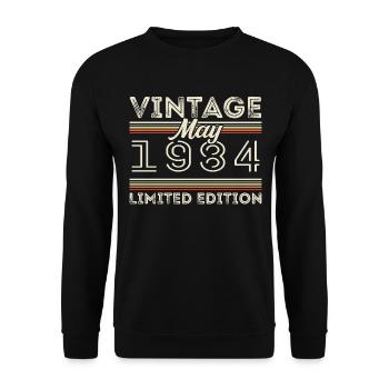 Mai 1984 Anniversaire 1984, Légendaire depuis mai 1984 - Sweat-shirt Unisexe - noir - Devant - Alina (178cm) & Michal (187cm)