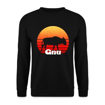 Wildebeest Gnu African Antelope Tshirt - Unisex Sweatshirt - black - Front - Alina (178cm) & Michal (187cm)