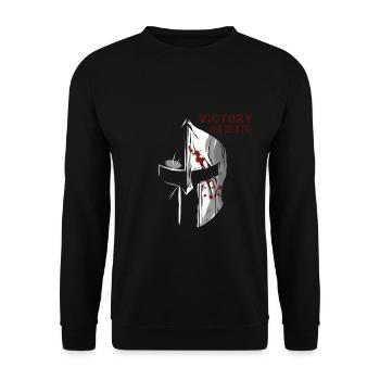 Spartan Helmet Sparta Gym Geschenk - Unisex Pullover - Schwarz - Vorne - Alina (178cm) & Michal (187cm)