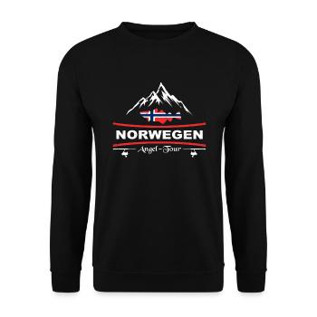 Norway fishing - Unisex Sweatshirt - black - Front - Alina (178cm) & Michal (187cm)