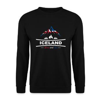 Island - Insel aus Feuer und Eis - Unisex Pullover - Schwarz - Vorne - Alina (178cm) & Michal (187cm)