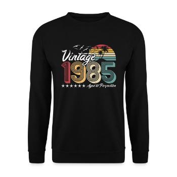 Retro Vintage 1985 - 36th Birthday - Unisex Sweatshirt - black - Front - Alina (178cm) & Michal (187cm)