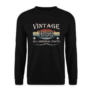 Vintage Vintage 1965 - Regalo di 56 ° compleanno - Felpa unisex - nero - Fronte - Alina (178cm) & Michal (187cm)