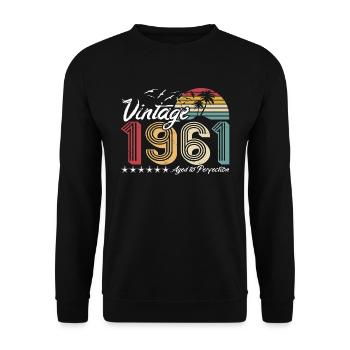 Nato nel 1961 anno di nascita 60 anni - Felpa unisex - nero - Fronte - Alina (178cm) & Michal (187cm)