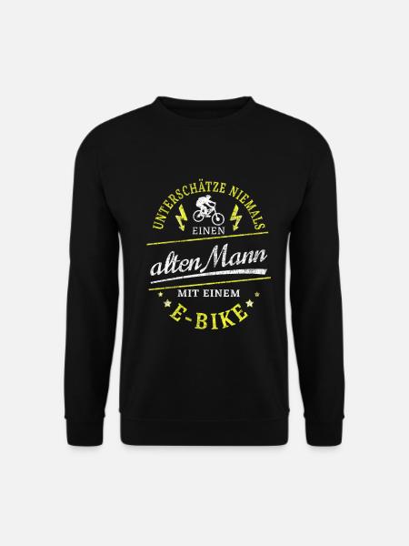 Ebike Unterschätze niemals einen alten Mann Herren - Unisex Pullover - Schwarz