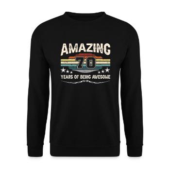 Retro Vintage 70 Years Of Being Awesome - Unisex Sweatshirt - black - Front - Alina (178cm) & Michal (187cm)