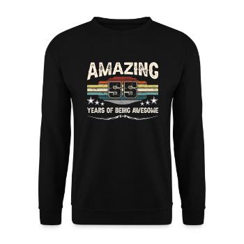 Rétro Vintage 55 ans d’être génial - Sweat-shirt Unisexe - noir - Devant - Alina (178cm) & Michal (187cm)