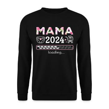 Femme enceinte 2024 Chargement de la mère enceinte - Sweat-shirt Unisexe - noir - Devant - Alina (178cm) & Michal (187cm)