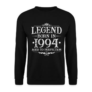 Légende depuis 1994 Vintage Born Anniversaire - Sweat-shirt Unisexe - noir - Devant - Alina (178cm) & Michal (187cm)