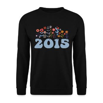 2015 Floral Pattern 2015 Floral Theme Flowers 2015 - Unisex Sweatshirt - black - Front - Alina (178cm) & Michal (187cm)