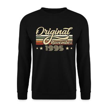 November 1995 Birthday Gift November 1995 - Unisex Sweatshirt - black - Front - Alina (178cm) & Michal (187cm)