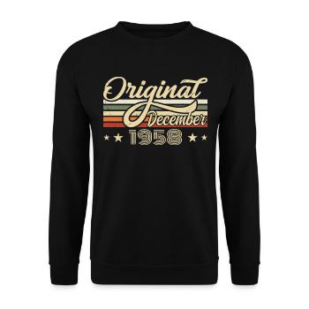 Décembre 1958 - Cadeau d’anniversaire Décembre 1958 - Sweat-shirt Unisexe - noir - Devant - Alina (178cm) & Michal (187cm)