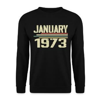 Janvier 1973 - Cadeau d’anniversaire Janvier 1973 - Sweat-shirt Unisexe - noir - Devant - Alina (178cm) & Michal (187cm)