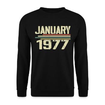 January 1977 - Birthday Gift January 1977 - Unisex Sweatshirt - black - Front - Alina (178cm) & Michal (187cm)