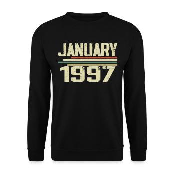 Janvier 1997 - Cadeau d'anniversaire janvier 1997 - Sweat-shirt Unisexe - noir - Devant - Alina (178cm) & Michal (187cm)