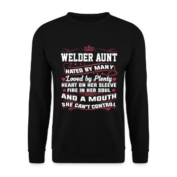 Awesome Welder Aunt - Unisex Sweatshirt - black - Front - Alina (178cm) & Michal (187cm)