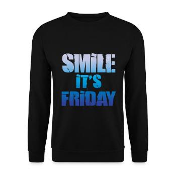 It is Friday - Unisex Sweatshirt - black - Front - Alina (178cm) & Michal (187cm)