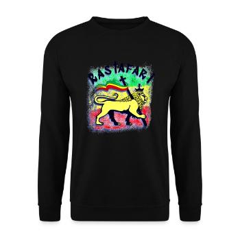 Rastafari - Golden Rasta Lion - Unisex Sweatshirt - black - Front - Alina (178cm) & Michal (187cm)