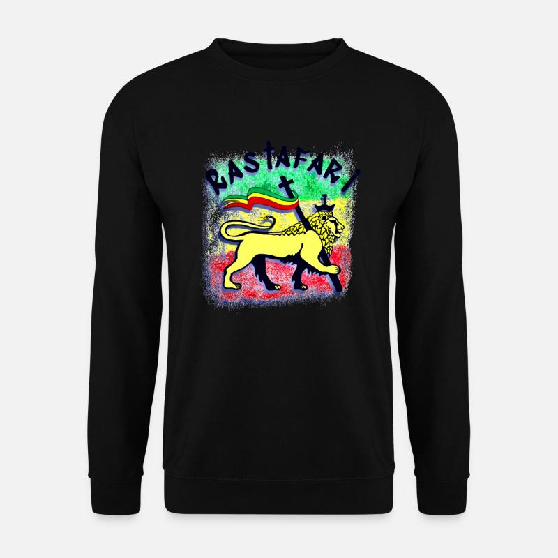 Rastafari - Goldener Rasta-Löwe - Unisex Pullover - Schwarz
