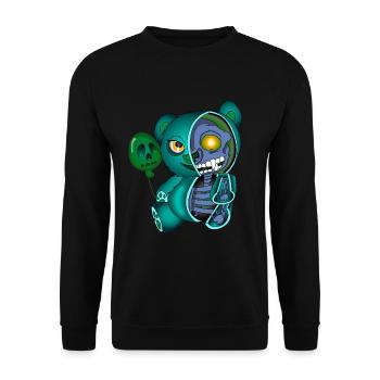 Skull Teddy Bear Skeleton Halloween Gift Idea - Unisex Sweatshirt - black - Front - Alina (178cm) & Michal (187cm)