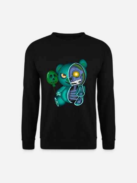 Skull Teddybär Skelett Halloween Geschenkidee - Unisex Pullover - Schwarz