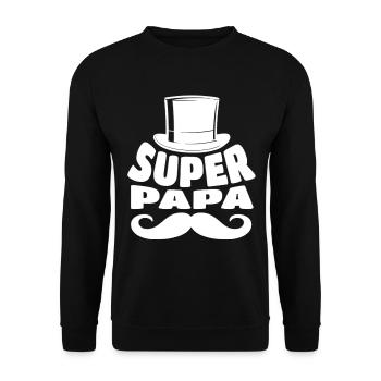 Papa super papa cadeau fête des pères - Sweat-shirt Unisexe - noir - Devant - Alina (178cm) & Michal (187cm)