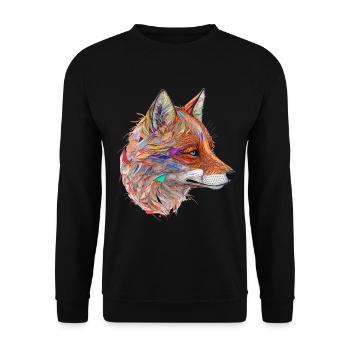 Fox Fox Motif Animals Gift Art Animal Motif - Unisex Sweatshirt - black - Front - Alina (178cm) & Michal (187cm)