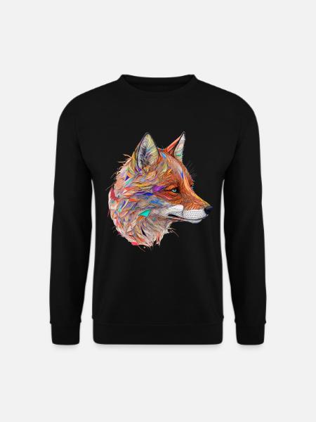 Fuchs Fuchsmotiv Tiere Geschenk Kunst Tiermotiv - Unisex Pullover - Schwarz