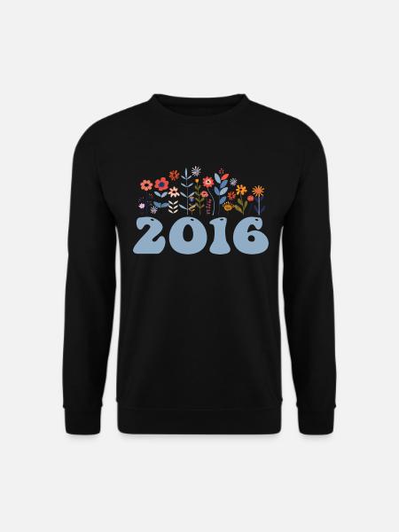 2016 Blumenmuster 2016 Blumen-thema Blumen 2016 - Unisex Pullover - Schwarz