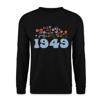 1949 Floral Pattern 1949 Floral Theme Flowers 1949 - Unisex Sweatshirt - black - Front - Alina (178cm) & Michal (187cm)