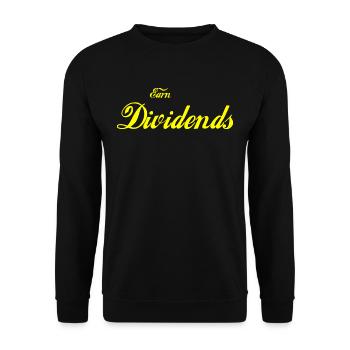 Earn Dividends (yellow) - Unisex Sweatshirt - black - Front - Alina (178cm) & Michal (187cm)