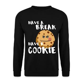 Have a break, Have a cookie - Cookie is Hungry! - Unisex Sweatshirt - black - Front - Alina (178cm) & Michal (187cm)