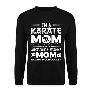 I'm a Karate Mom - Martial Arts Sports Gift - Unisex Pullover - Schwarz - Vorne - Alina (178cm) & Michal (187cm)