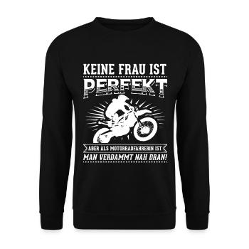 Motocycliste motocycliste femme de puissance - Sweat-shirt Unisexe - noir - Devant - Alina (178cm) & Michal (187cm)
