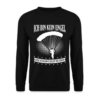 Paragliding Parachute Parachute Jumper - Unisex Sweatshirt - black - Front - Alina (178cm) & Michal (187cm)