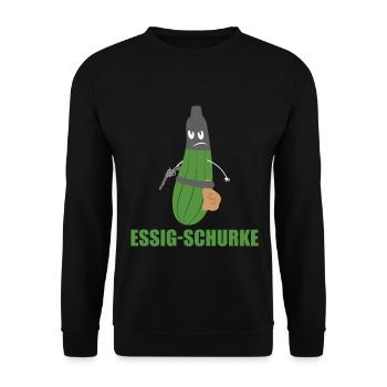 Essig Schurke - Essiggurke Salatgurke Cowboy-Gurke - Unisex Pullover - Schwarz - Vorne - Alina (178cm) & Michal (187cm)