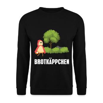 Brotkäppchen - Rotkäppchen Wolf Oma Märchen - Unisex Pullover - Schwarz - Vorne - Alina (178cm) & Michal (187cm)